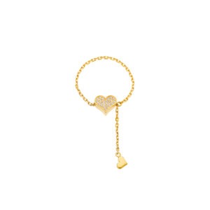 Heart Transformer Ring, diamonds, yellow gold