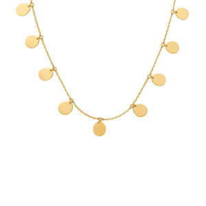 Multi Flats Necklace, yellow gold
