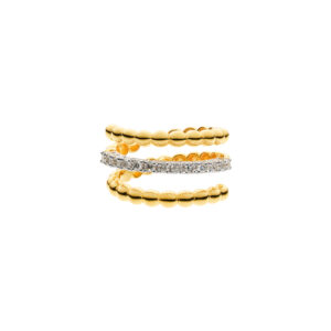 Spiral Ring, diamonds, yellow gold