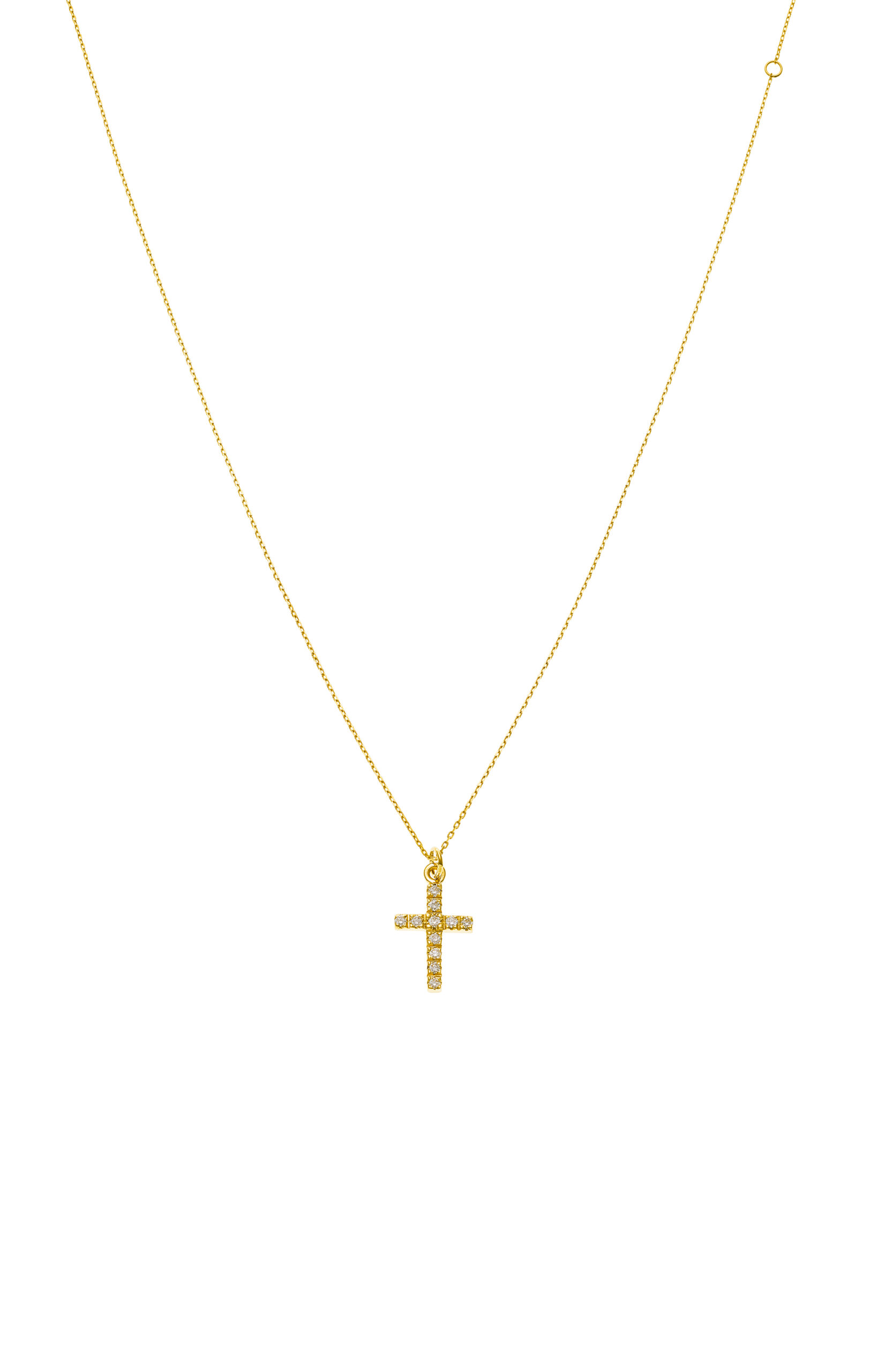 Necklaces Petit Cross, diamonds, yellow gold with fast delivery from Guzema