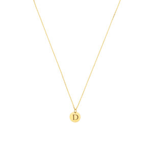 Necklace with Initial, yellow gold