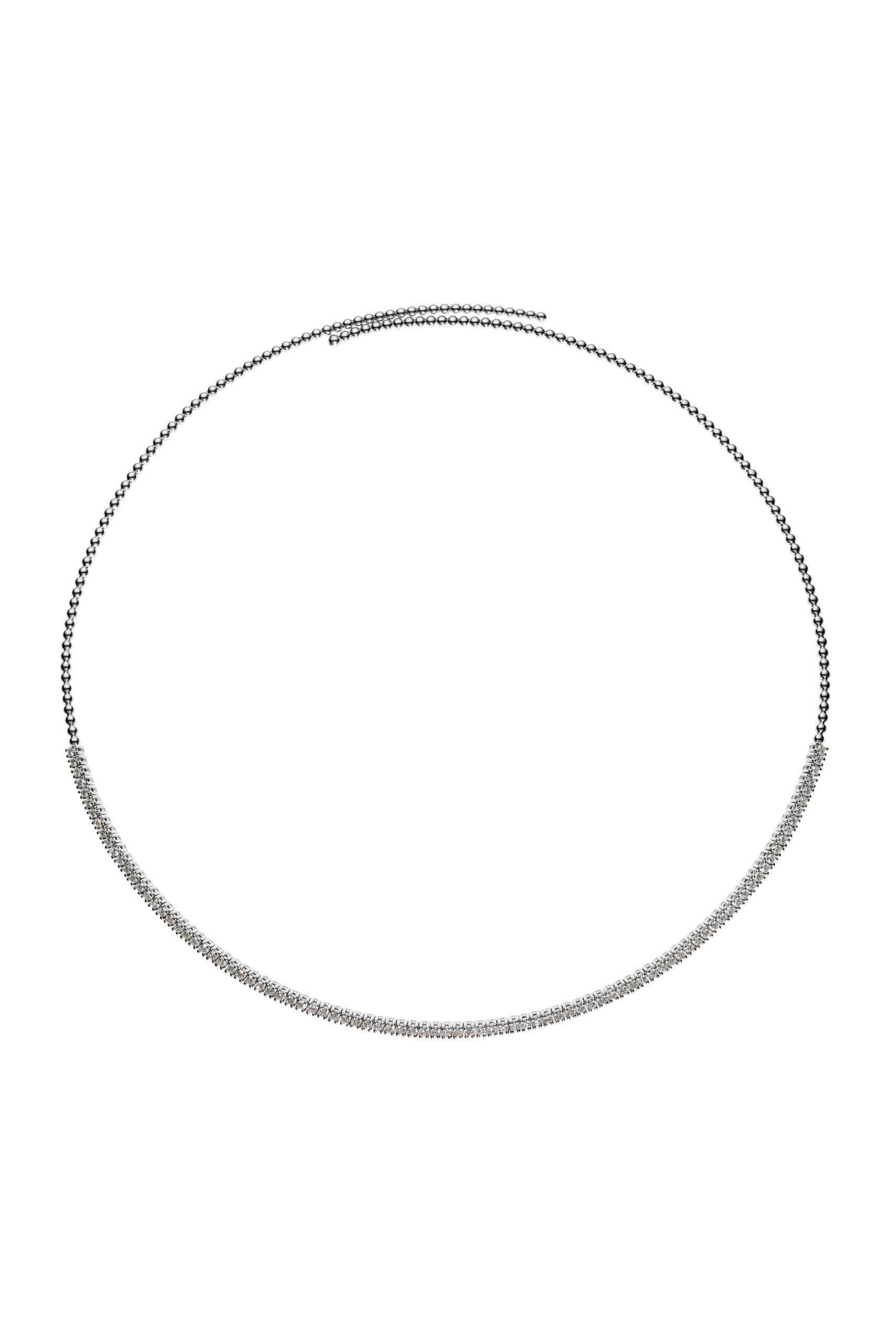 Spiral Choker, diamonds, white gold