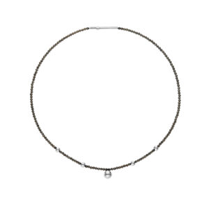 Mini Orb Accent Gems Necklace, white gold