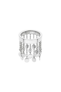 Flat Chainfall Ring, white gold