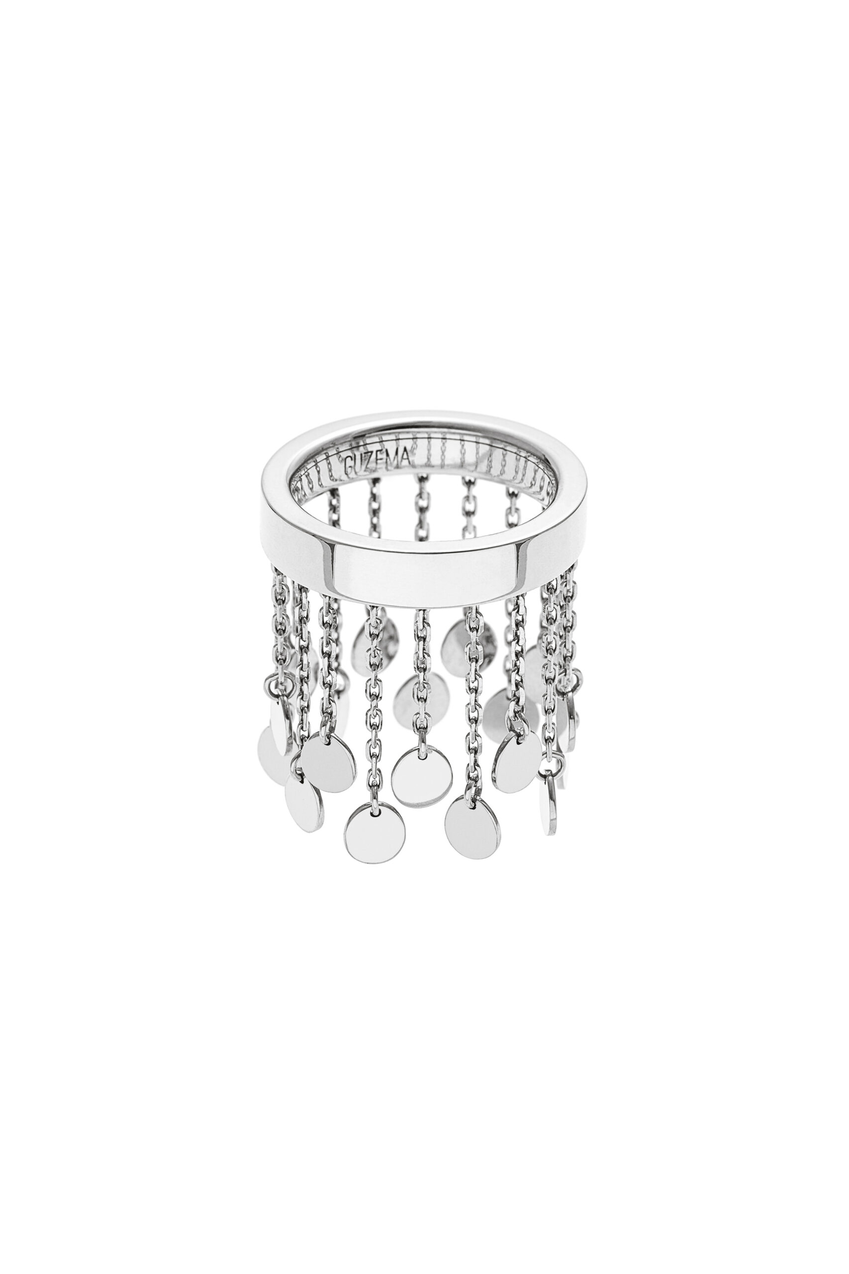 Flats Chainfall Ring, white gold
