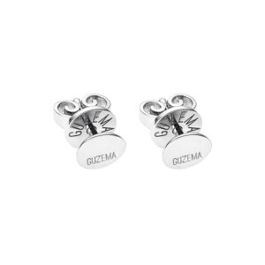 Flat Mini Earrings, white gold