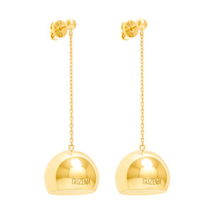 Semi-Sphere Earrings, yellow gold