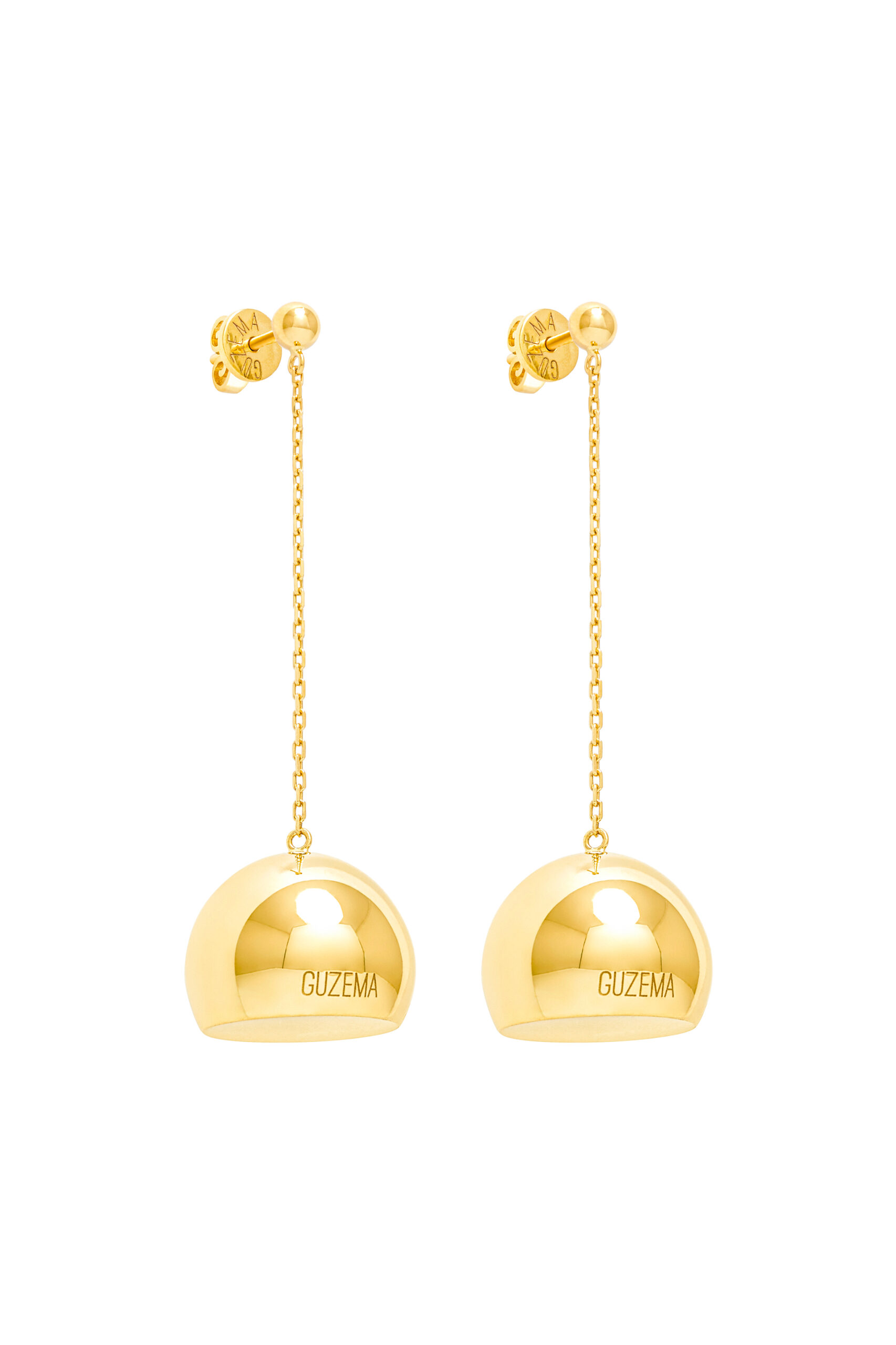 Earrings Semi-Sphere Earrings, yellow gold with timeless design by Guzema