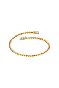 Duo Spiral Bracelet, diamonds, yellow gold