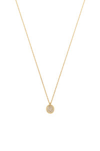 Mono Flat Necklace, diamonds, yellow gold