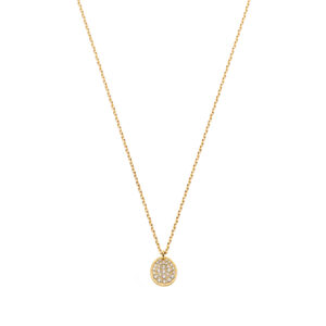 Mono Flat Necklace, diamonds, yellow gold
