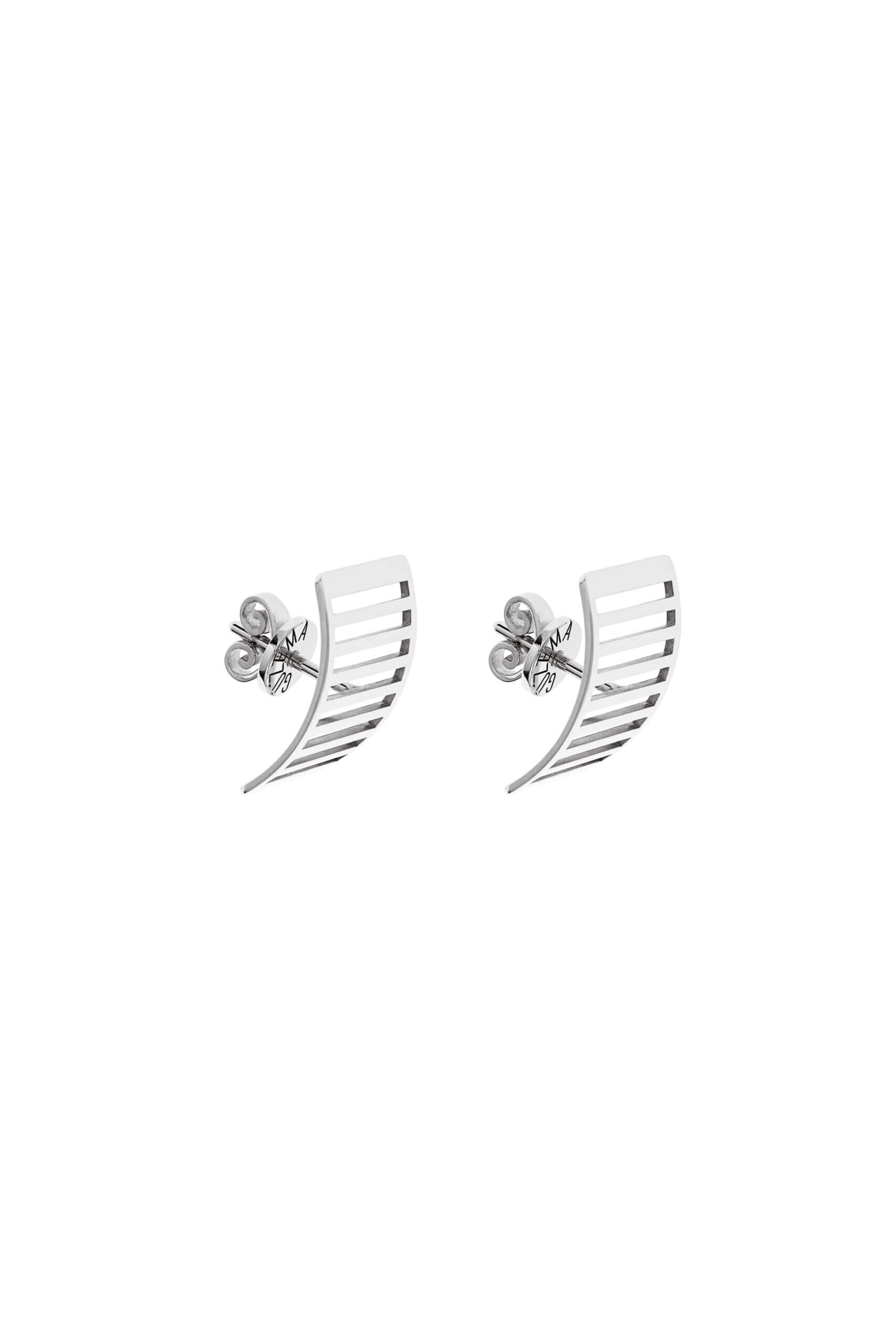 Earrings Striped Earrings, white gold for a unique and sophisticated look
