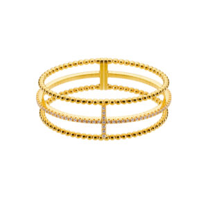 Cross Bracelet, diamonds, yellow gold
