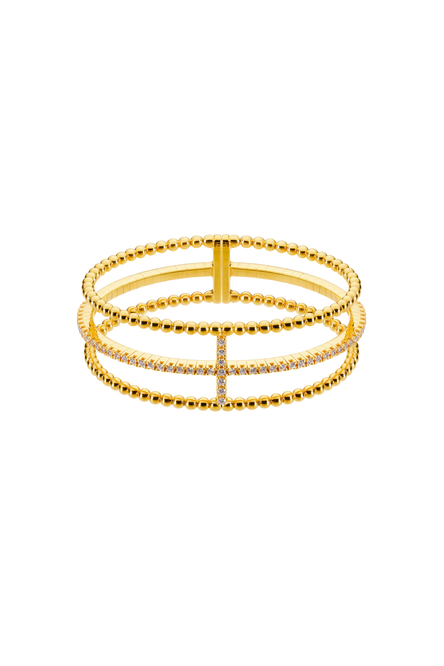 Cross Bracelet, diamonds, yellow gold