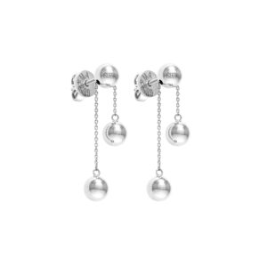 Orbs Transformer Earrings, white gold