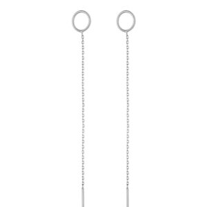 Chain Thread Earring, white gold