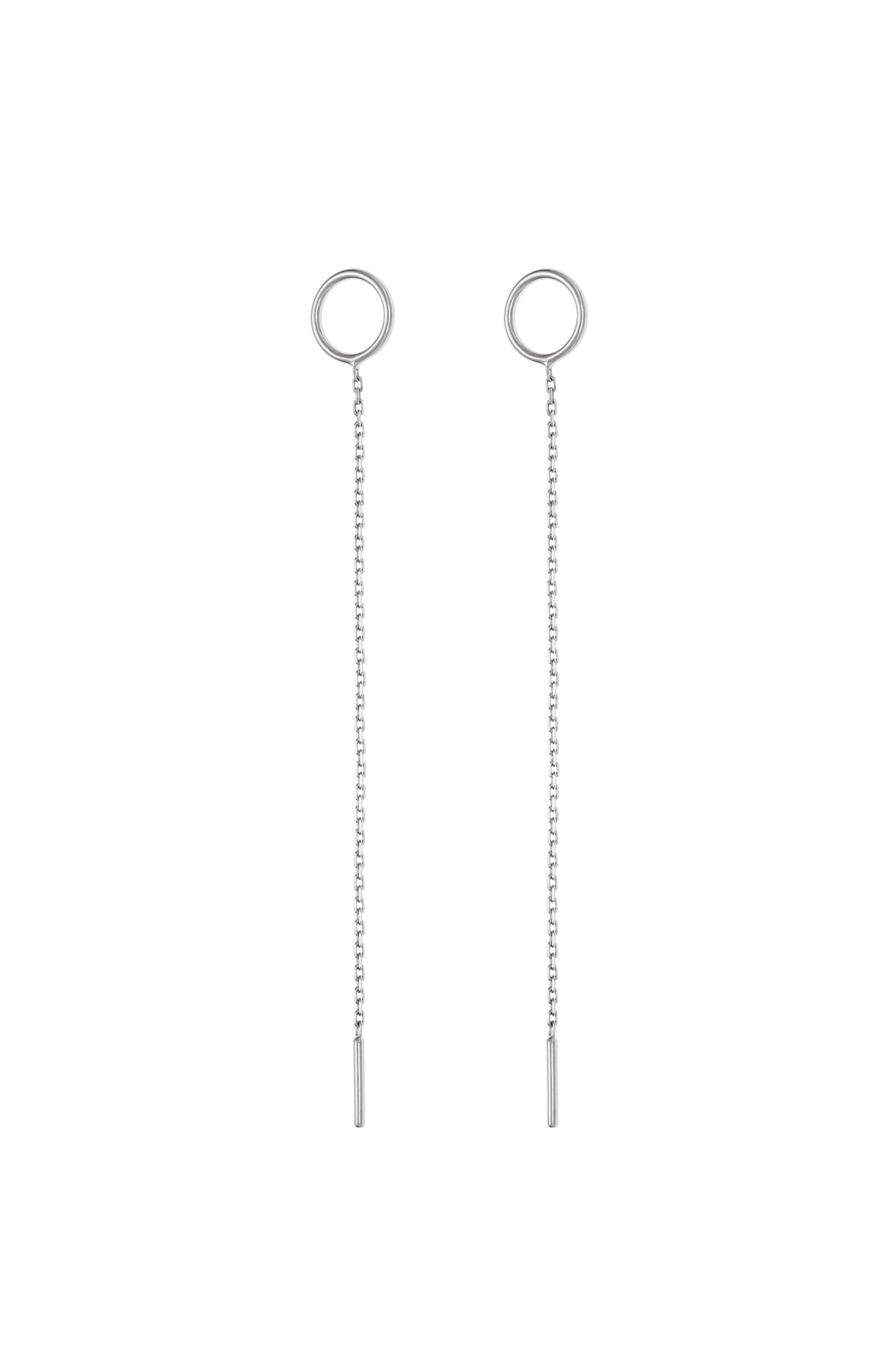 Earrings Chain Thread Earring, white gold for stylish and elegant looks