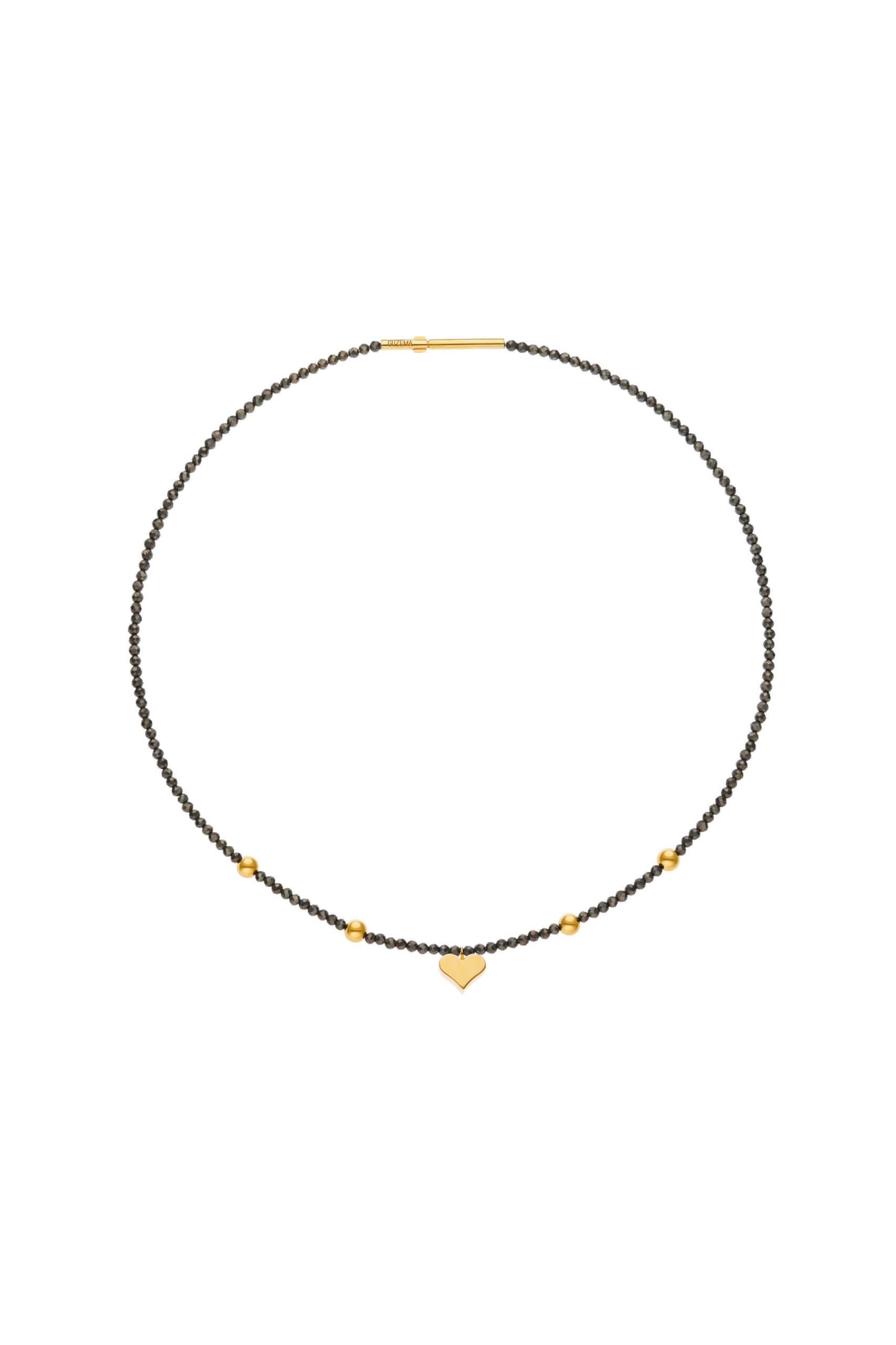Custom Necklaces Heart Accent Gems Necklace, yellow gold for a luxurious style