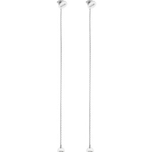 Duo Flat Transformer Earrings, white gold