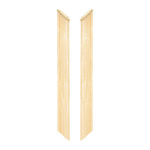 Chainfall Earrings, diamonds, yellow gold
