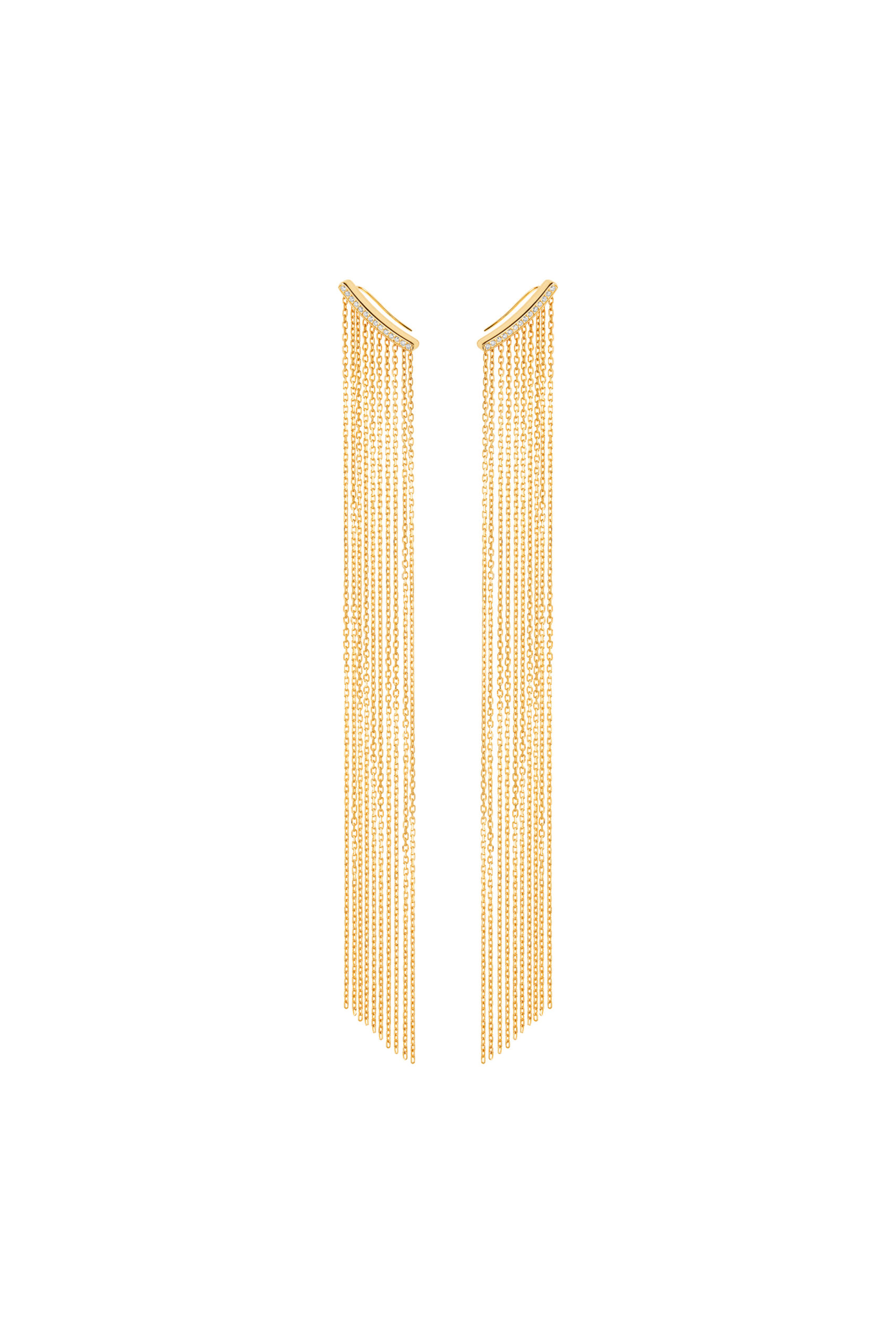Earrings Chainfall Earrings, diamonds, yellow gold for stylish and elegant looks