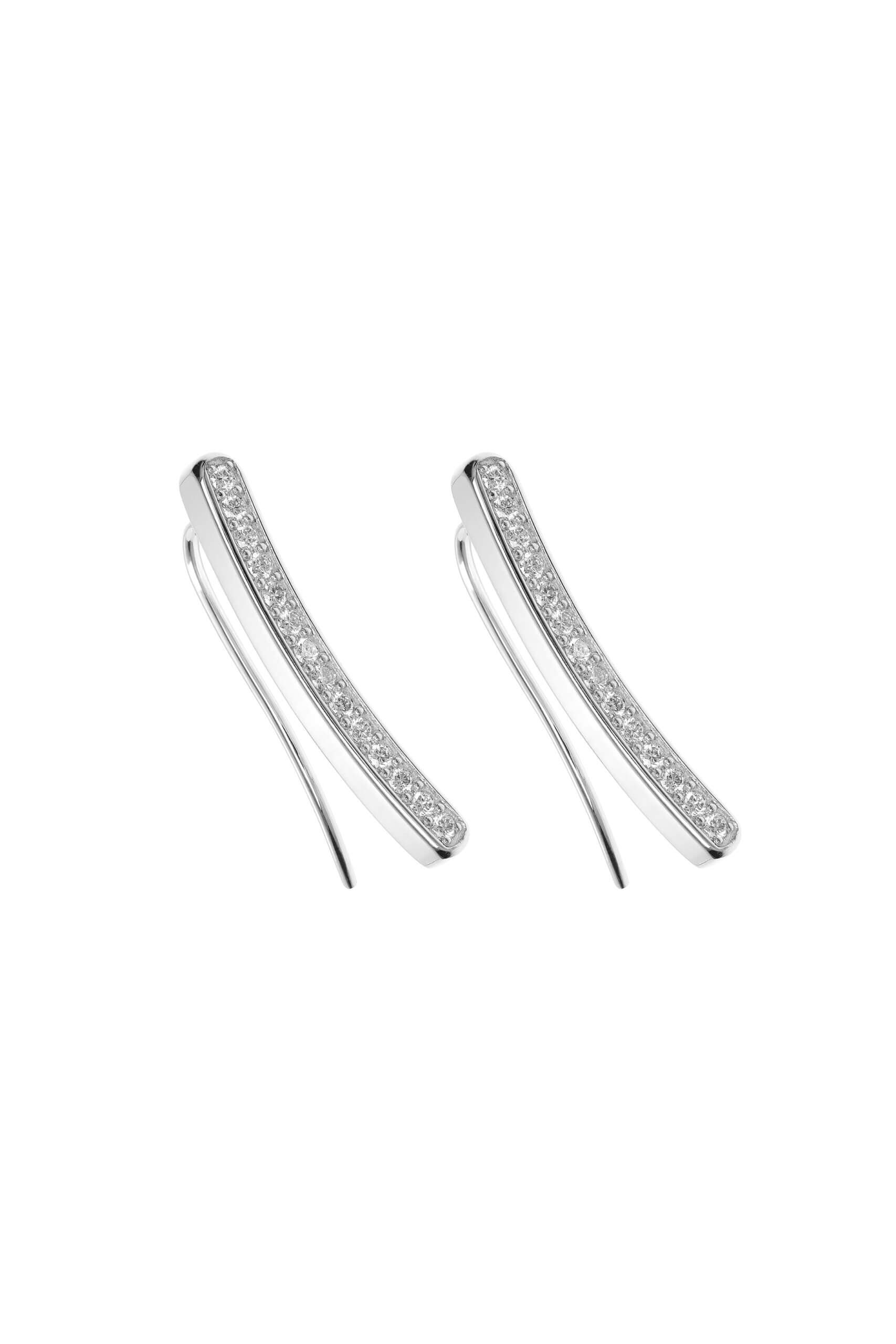 Earrings Bold Arc Earrings, diamonds, white gold for stylish and elegant looks