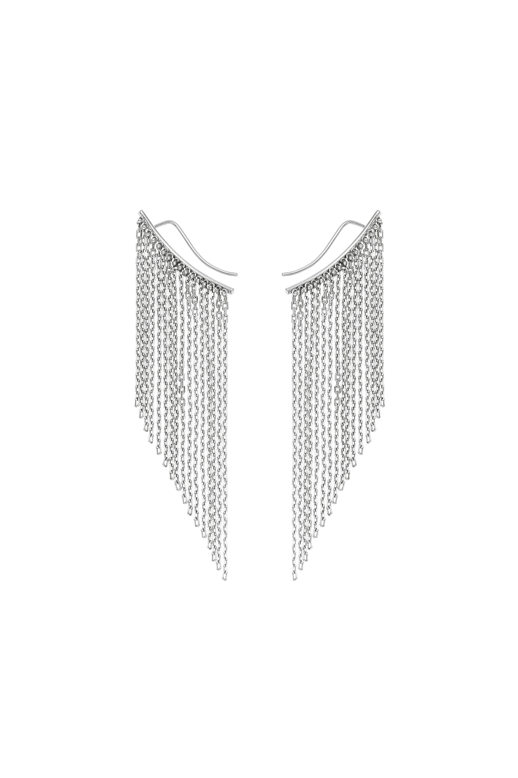 Earrings Mid Chainfall Earrings, white gold for stylish and elegant looks