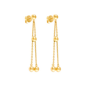 Orbs Transformer Earrings, yellow gold