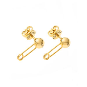 Pin Earrings, yellow gold
