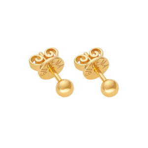 Mini Orb Earrings, yellow gold
