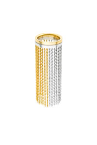 Long Chainfall Ring, white/yellow gold