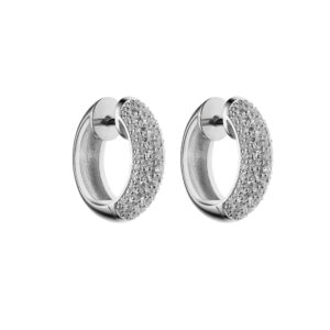 Diamond Bold Hug Hoops, white gold