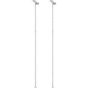 Duo Orb Transformer Earrings, white gold
