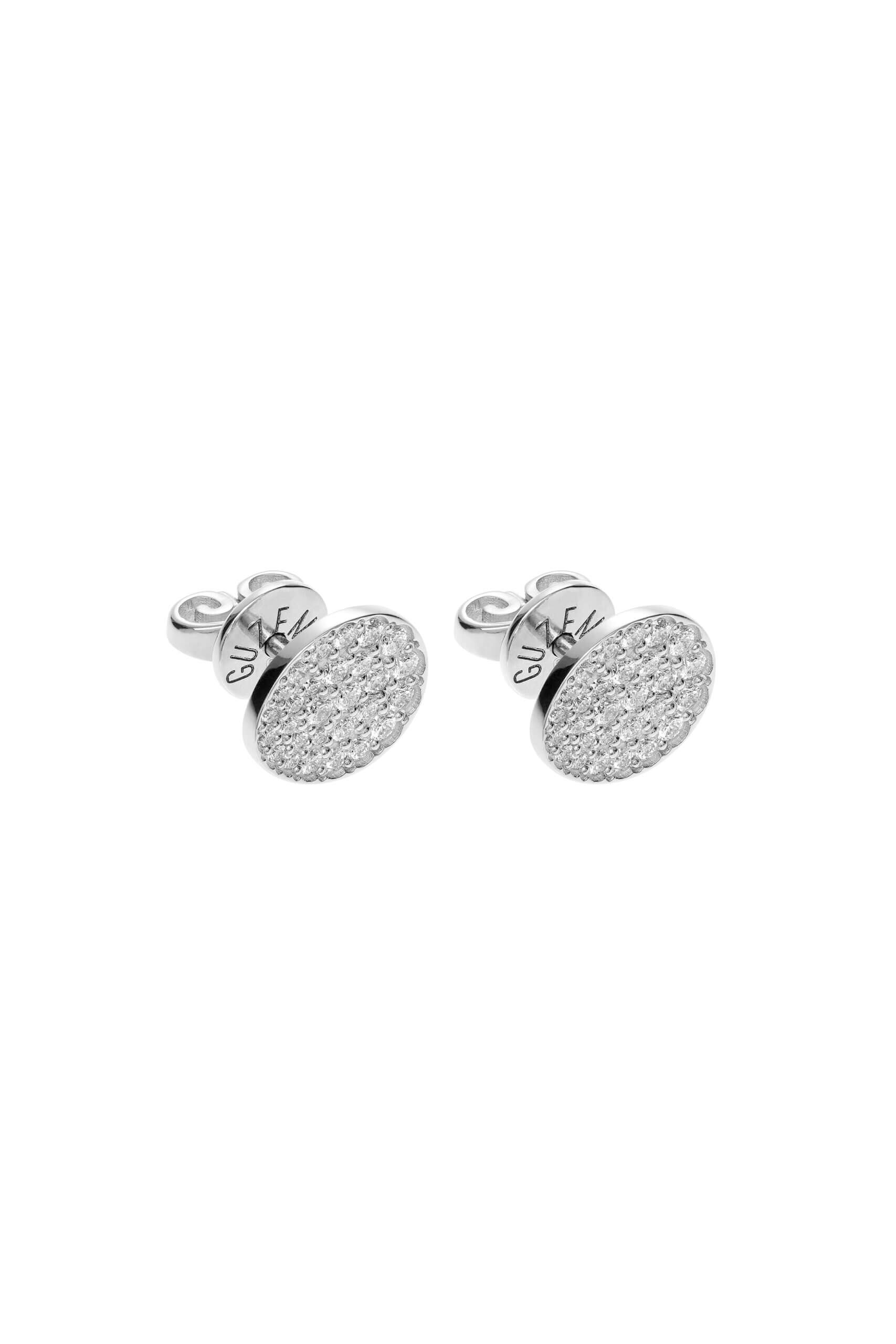 Earrings Flats Earrings, diamonds, white gold with timeless design by Guzema