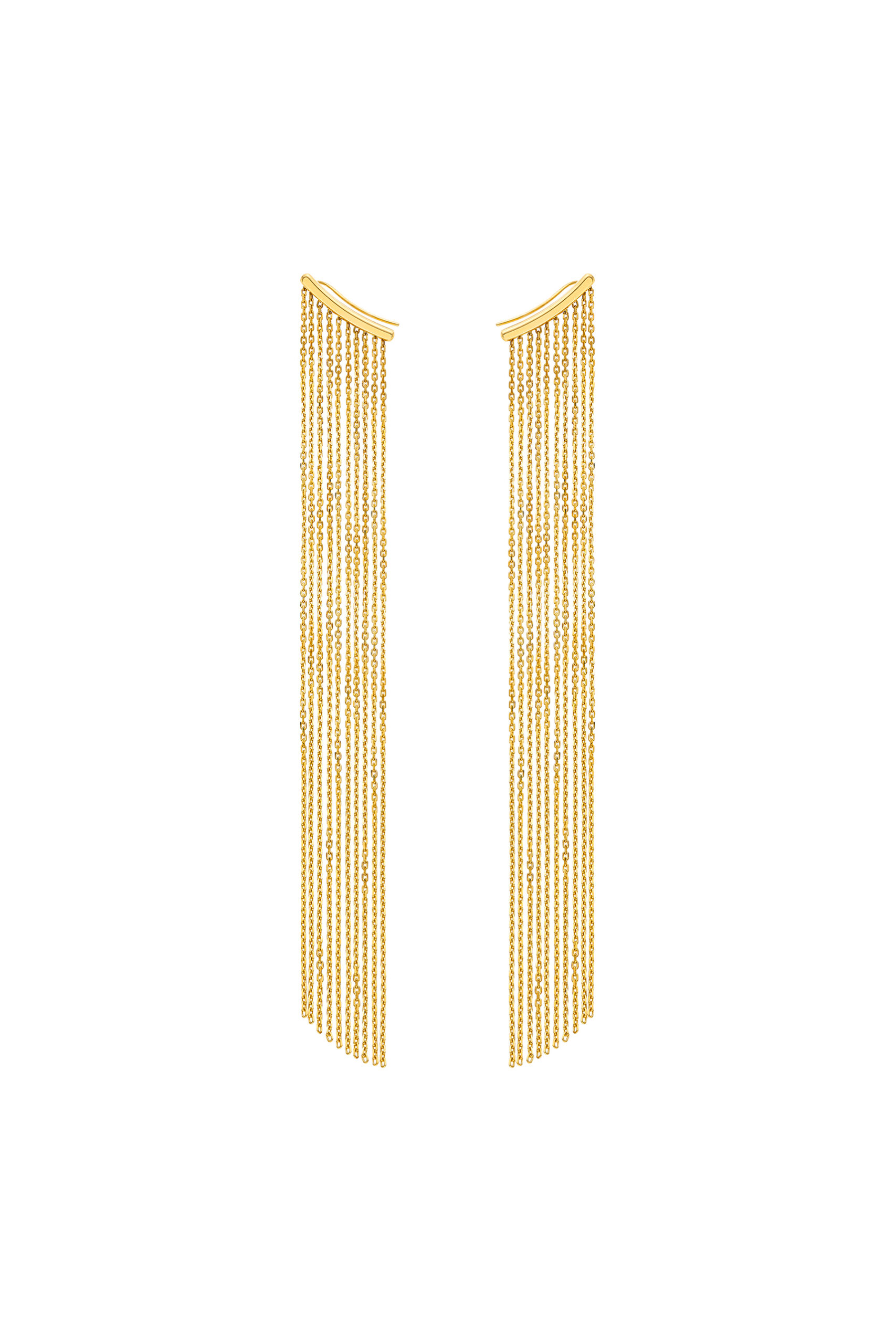Earrings Chainfall Earrings, yellow gold for stylish and elegant looks