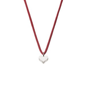 Puffed Heart Pendant, white gold