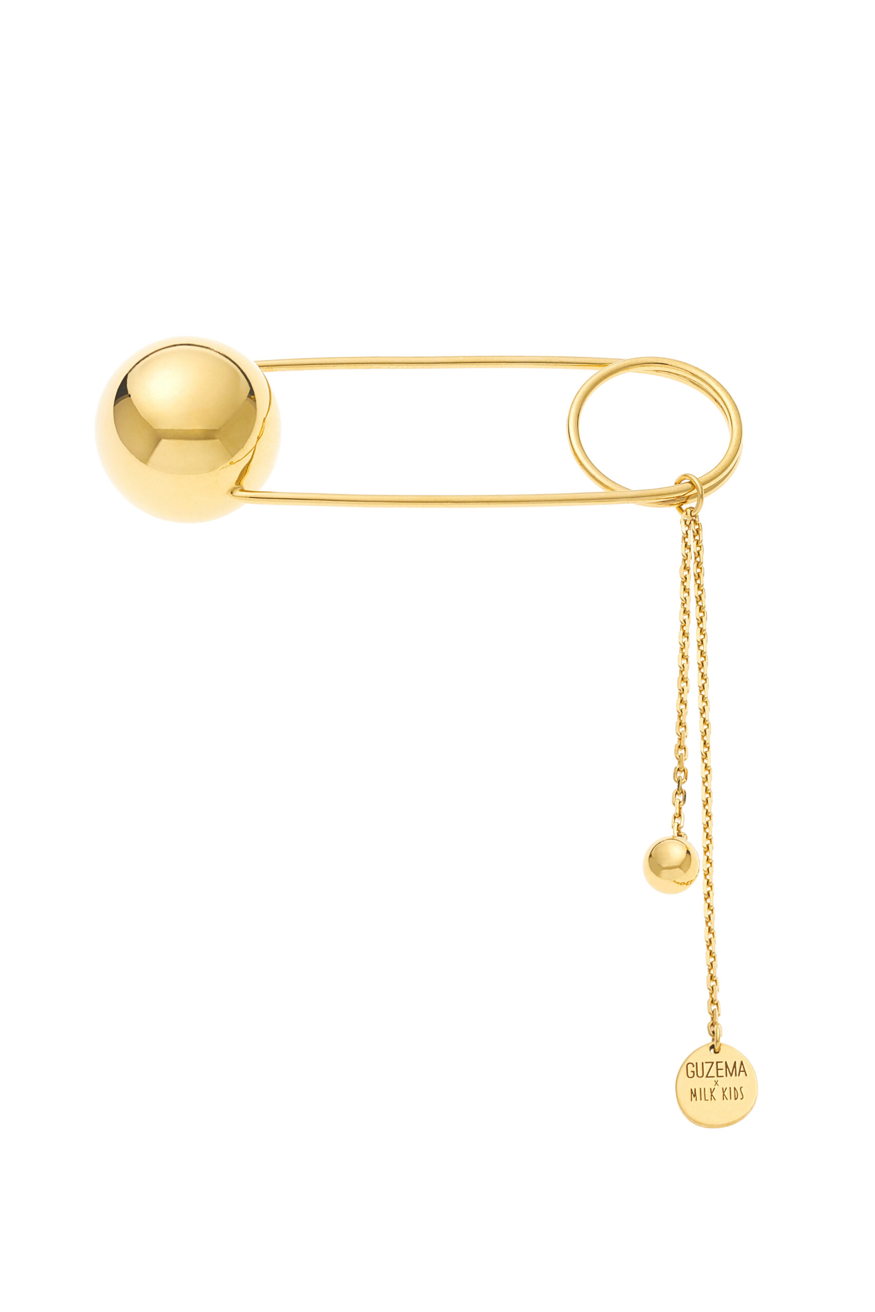 Brooches Big pin, yellow gold for personalized elegance