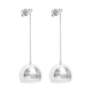 Semi-Sphere Earrings, white gold