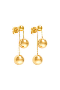 Orbs Transformer Earrings, yellow gold