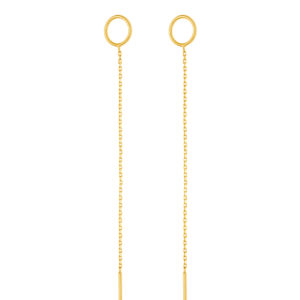 Chain Thread Earring, yellow gold