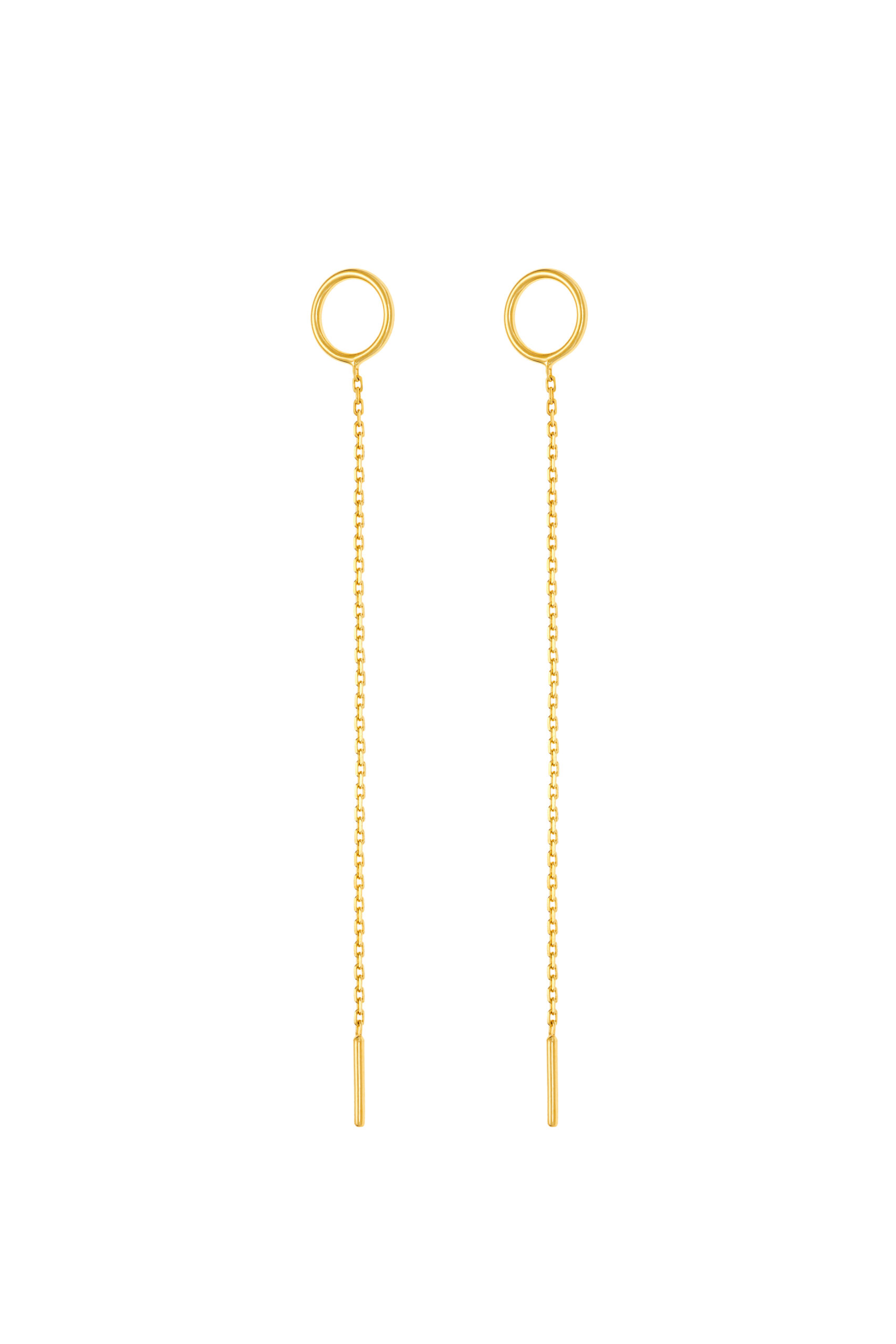 Earrings Chain Thread Earring, yellow gold for stylish and elegant looks