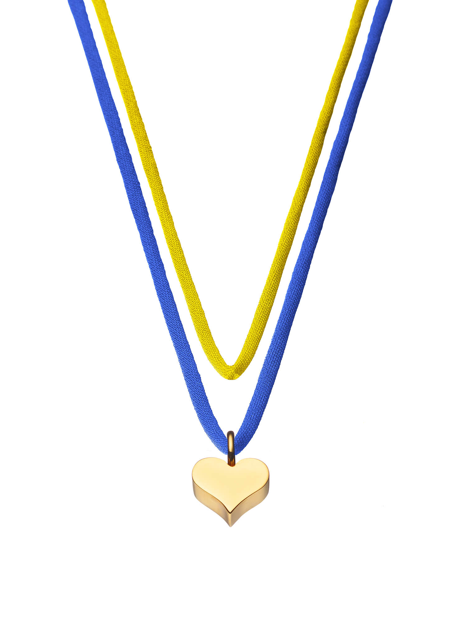 Puffed Heart Pendant, yellow gold