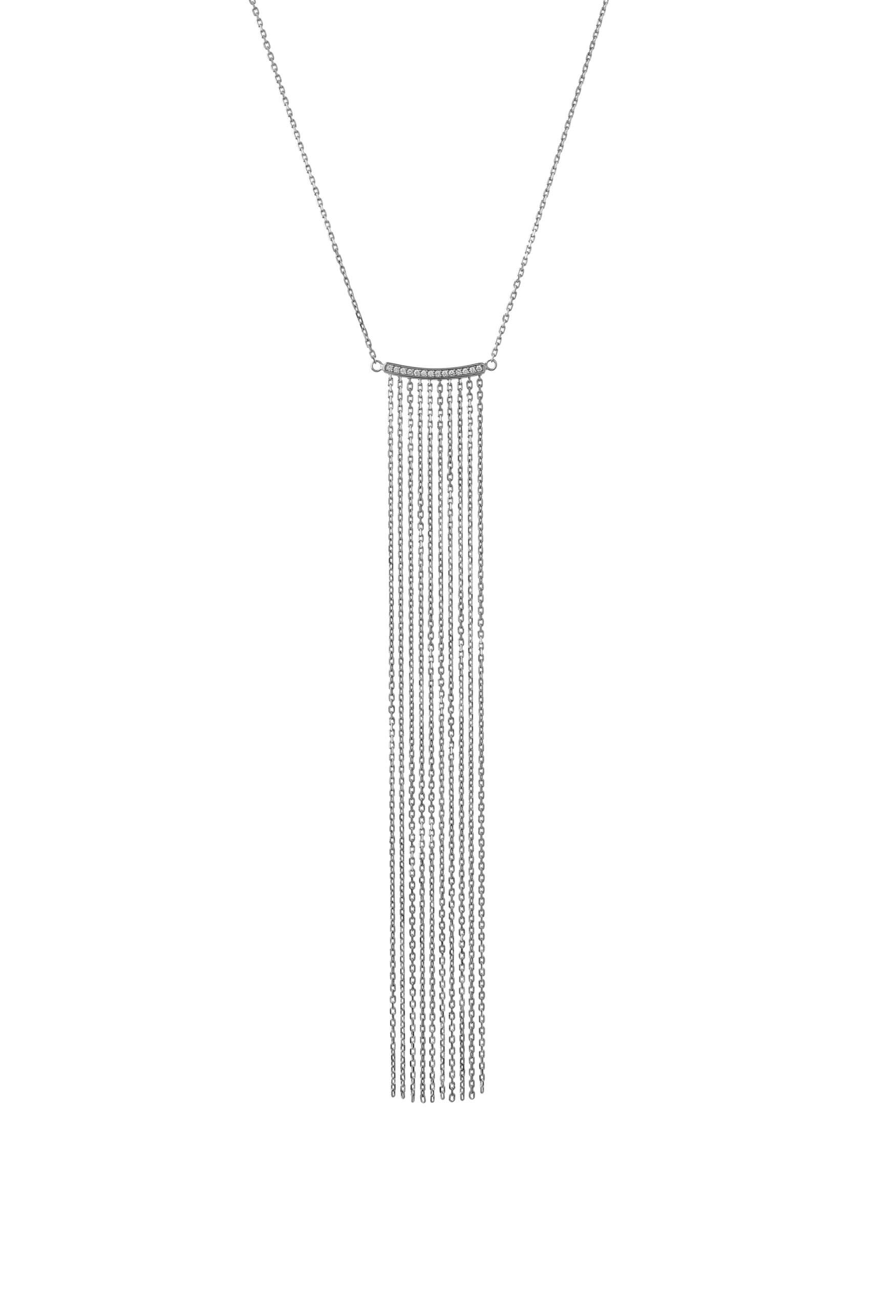 Necklaces Chainfall Necklace, diamonds, white gold with fast delivery from Guzema