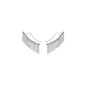 Short Chainfall Earrings, white gold