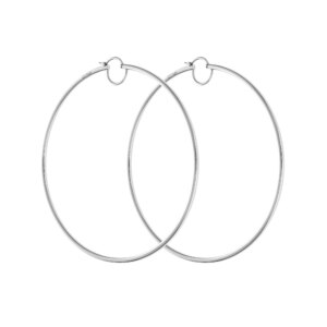 Bold Hoops Earrings, white gold