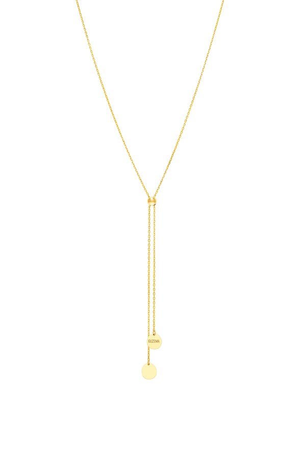 Necklaces Flat Tie Necklace, yellow gold with fast delivery from Guzema