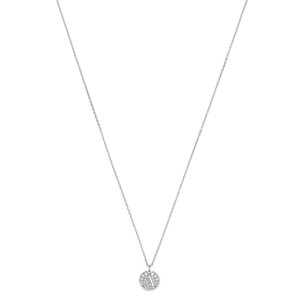 Necklace with initial, diamonds, white gold
