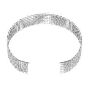 Bold Chainfall Choker, white gold