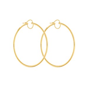Mid Hoops Earrings, yellow gold