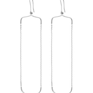 Hanger earrings, white gold